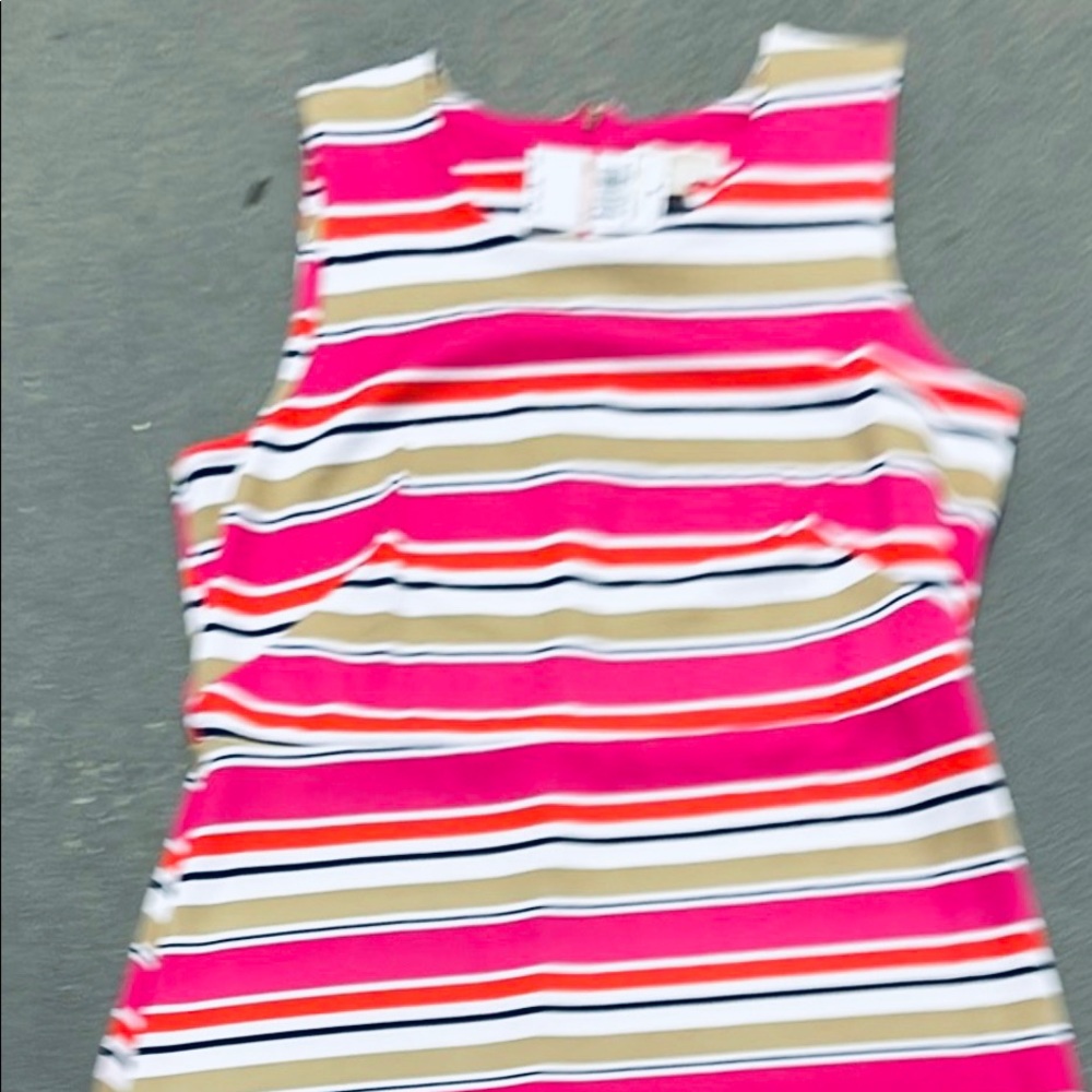 Michael kors pink striped dress NWT sz16